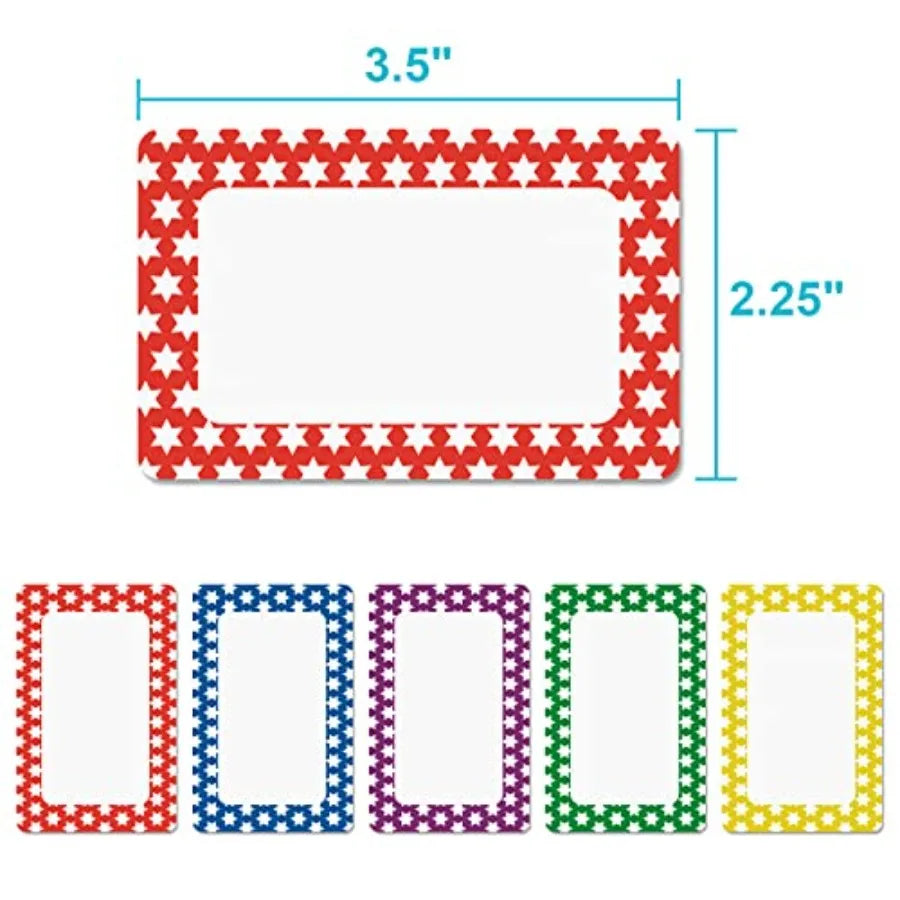 Colorful Plain Tags 3.5 x 2.25 for Office Meetings School Home Events Parties Durable Easy to Use Multipurpose Labels