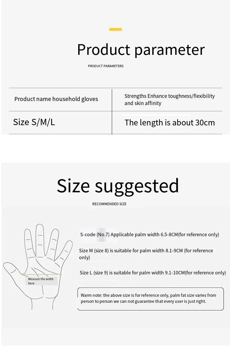 Latex Dishwashing Gloves Waterproof Household Kitchen Washing Bowl Washing Clothes Vegetable Cleaning Household Unisex