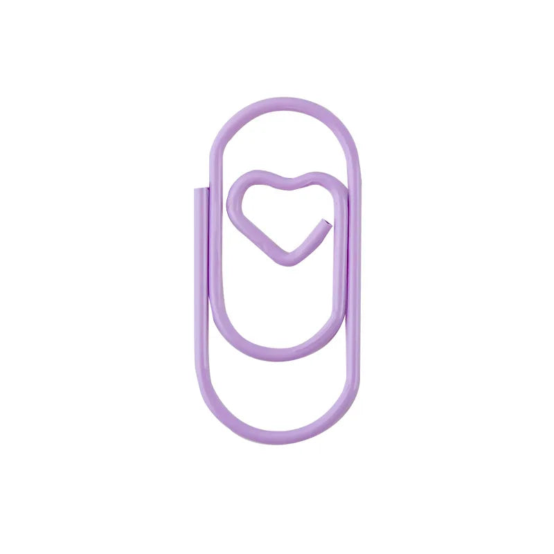 50pcs Metal Macaron Love Heart Paper Clips Gold Rose Gold Mini Bookmark Ticket Photo Binder Clips Patchwork Clip Office Supplies