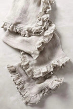 1 Pcs 100% Linen Napkins Wedding Dinner Solid Color Flounce Placemats Ruffle Edge Classical Custom Home Table Napkin