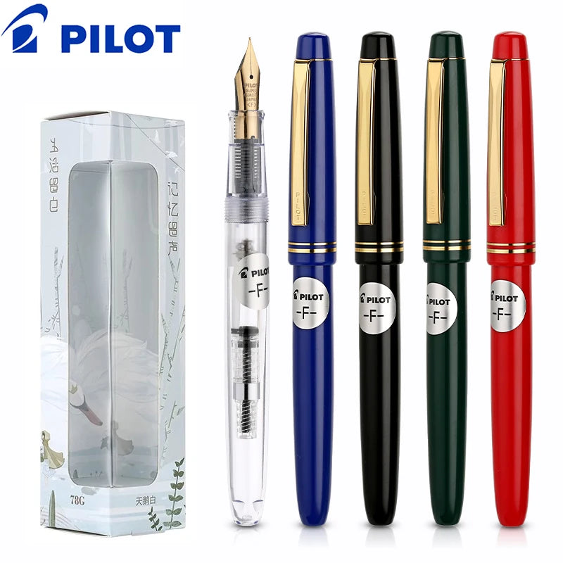 PILOT 1pcs Japan Fountain Pen FP-78G High-end Writing Stationery EF/F/M Iridium Pen Tip Luxury Gift Box Student Smooth Writing