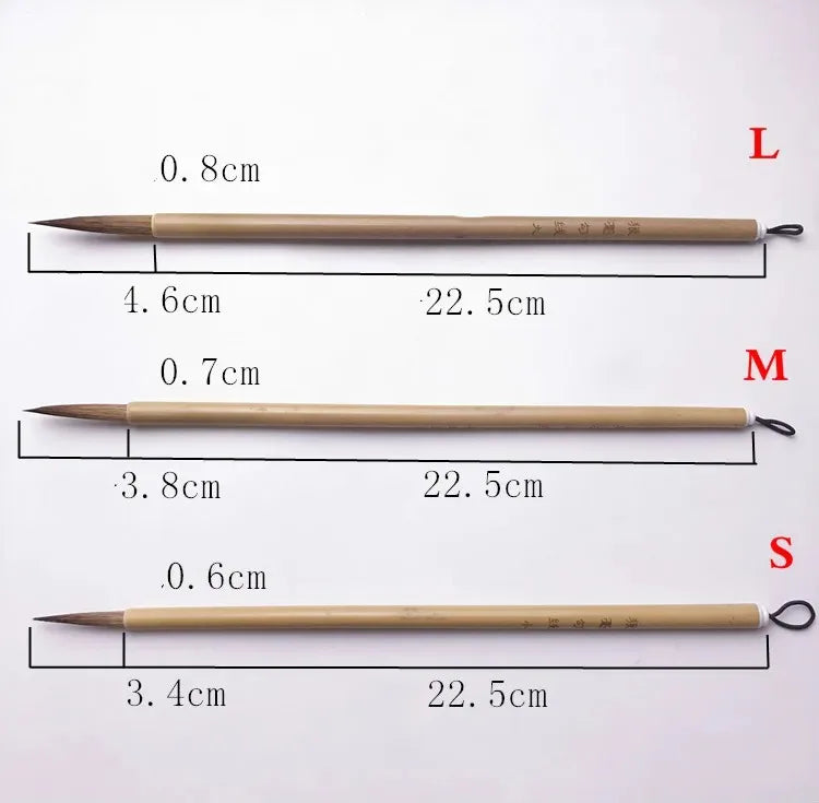Long Hair Painting Fine Line Mixed Hair Brush Small Regular Script Calligraphy Painting Brush Scripture Copying Craft Supplies