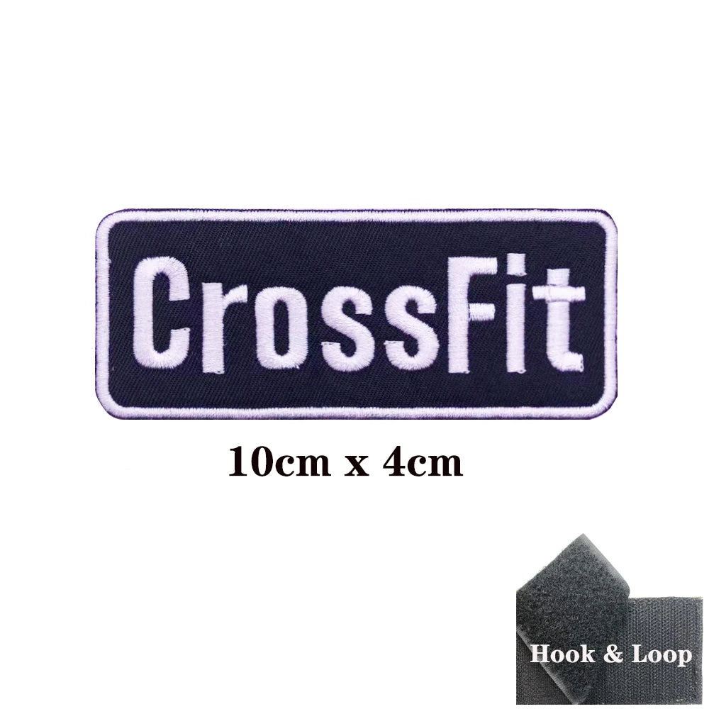 CrossFit Name Tags Patch Embroidered Applique Sewing Label Punk Biker Clothes Stickers Apparel Accessories Badge