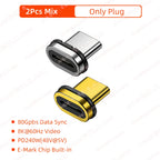 Mini USB4 80Gbps 240W Thunderbolt5/4 Magnetic Adapter USB C To Type C Fast Charge Magnet Converter Cable 8K@60Hz Type C Adapter