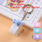 1-3sets Portable Cartoon Animal Mini Trumpet Stapler Paper Binder Stationery Staples Office Binding Tool School Kawaii Supplies