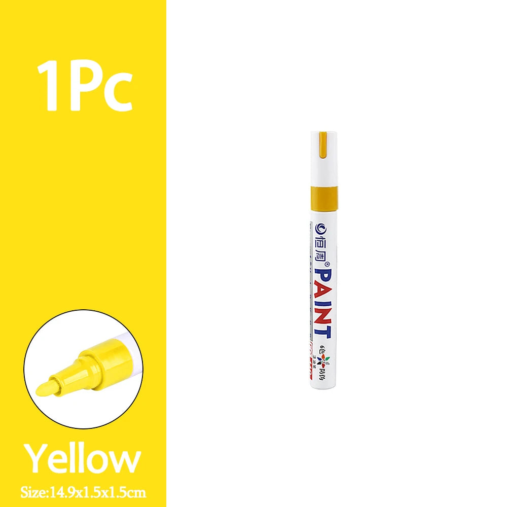 1/3/6/12Pcs Colorful Permanent Paint Marker Waterproof White Markers Tire Tread Rubber Fabric Paint Metal Paint Marker Pens