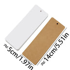 30 Sheets Blank Round Corner Bookmark Cards with Hole, 350g Kraft Paper & White Cardstock for DIY Art Painting