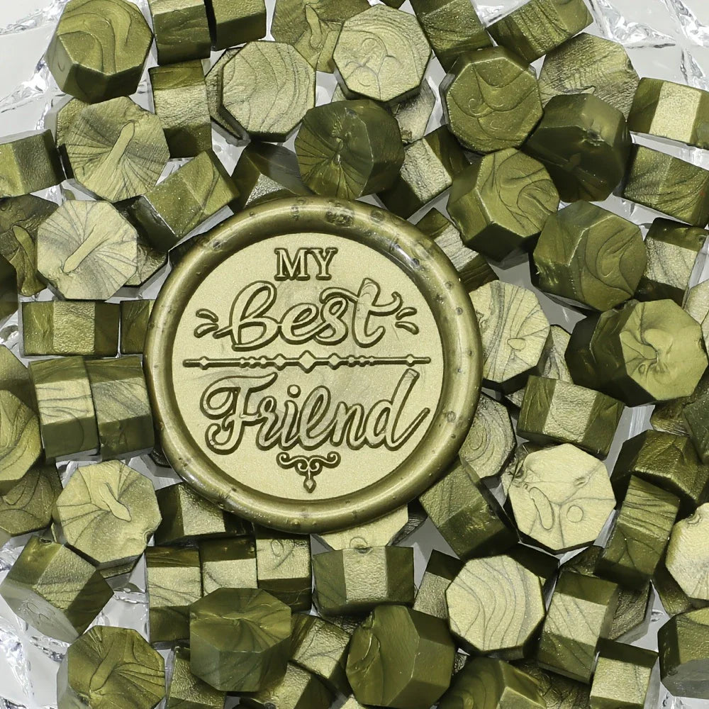 100pcs/bag Octagonal Sealing Wax Beads for Wax Stamps is Suitable for Wedding Invitations, Envelope Cards, Christmas Gift