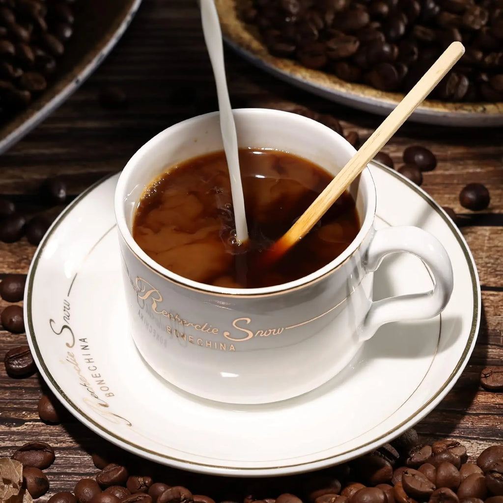 300/100pcs Wooden Coffee Stirrers Individually Wrapped Disposable Tea Drink Cocktail Mixer Swizzle Sticks Round End 5.5Inch Long