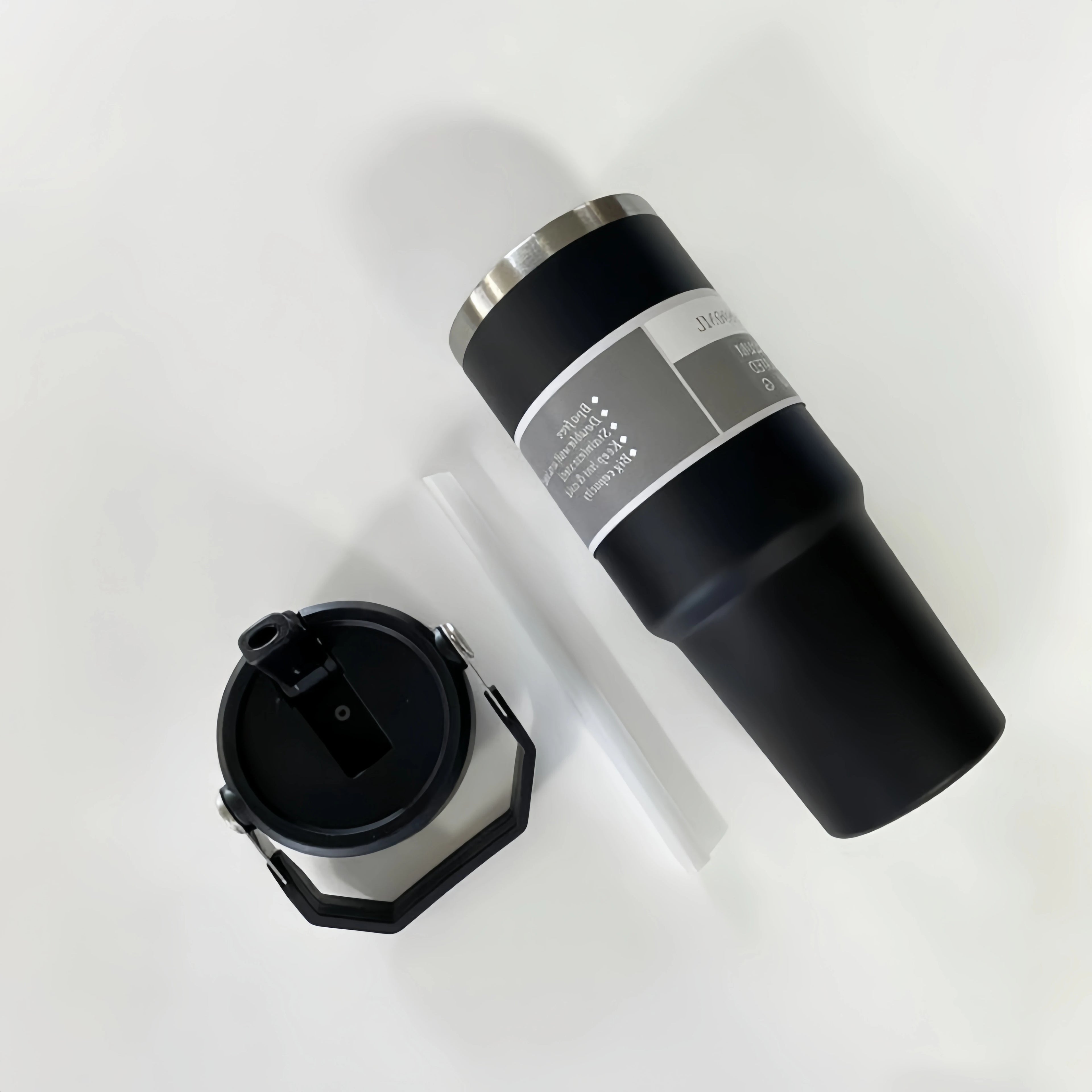 30oz Large Capacity Car Cup Stainless Steel Thermos Cup with Straw Travel Sports Water Bottle Vacuum Flask Coffee Insulation Cup