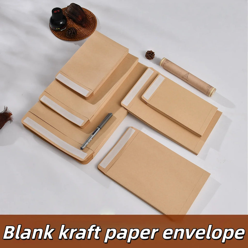 50PCS Thick Yellow Self Seal Kraft Envelopes Self Adhesive Cash Security Envelopes for Coins Seeds Cards Stamps Storage