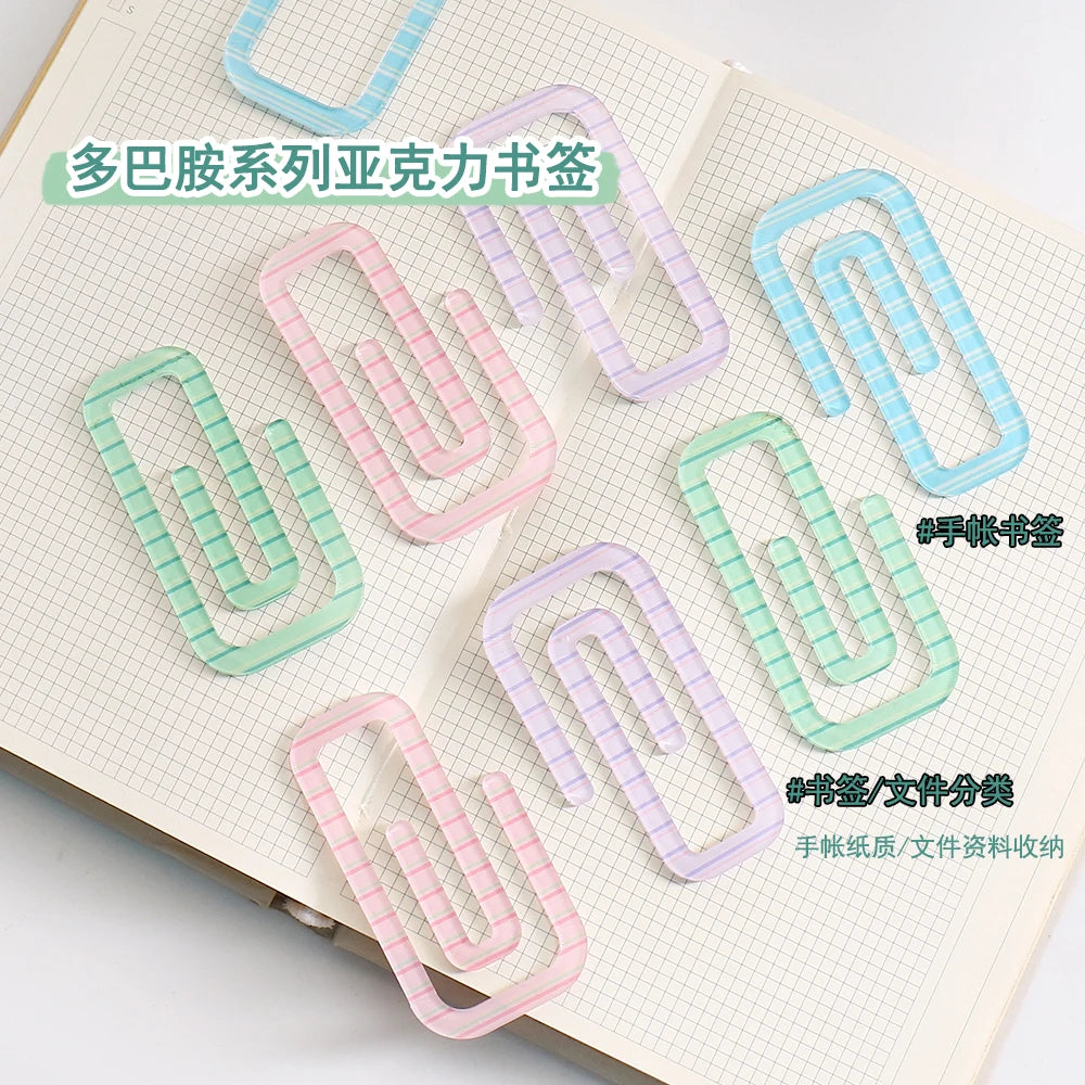4pcs/lot Kawaii macarons Paper Clip Decorative Bookmark Binder File Clips School Office Stationery Accessories