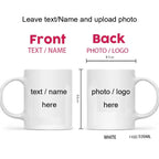 Personalised Your Photo Mug, Custom NAME IMAGE Cup, Customize Coffee Mugs, Tea Cups, Mothers' Day, Fathers' Day Wedding Gift