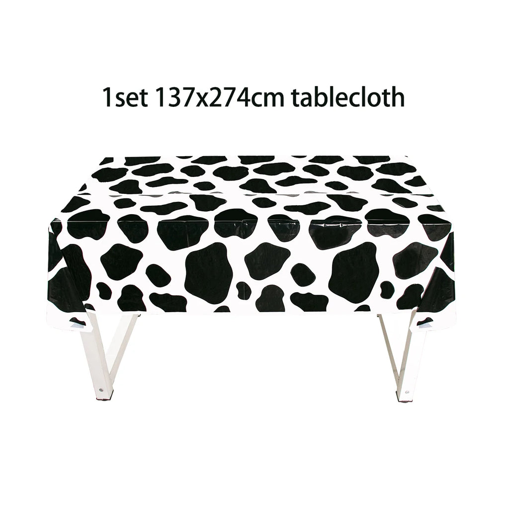 Cow Party Themed Disposable Tableware Set Paper Plates and Cow Napkins for Kids Cow Themed Birthday Party Decorations