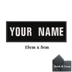 1PC Custom Name Embroidery Patch Stripes Badge Iron On Or Hook Loop 10X2.5CM,8X5CM,10X4CM, 8X2.5CM,12X2.5CM,15X5CM,20X7CM,black
