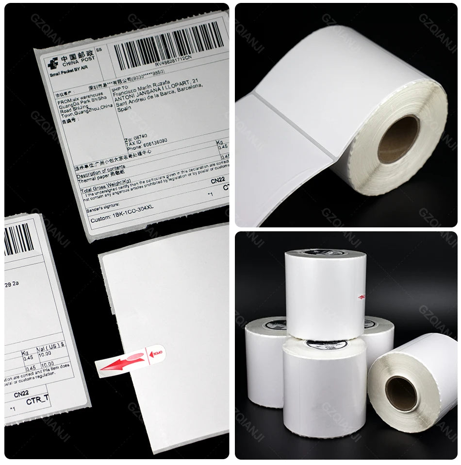 4x6 inch 100*150mm A6 4x4'' Shipping Labels FanFold Paper Rolls Sticker Paper for Thermal Shipping Label LOGO Barcode Address
