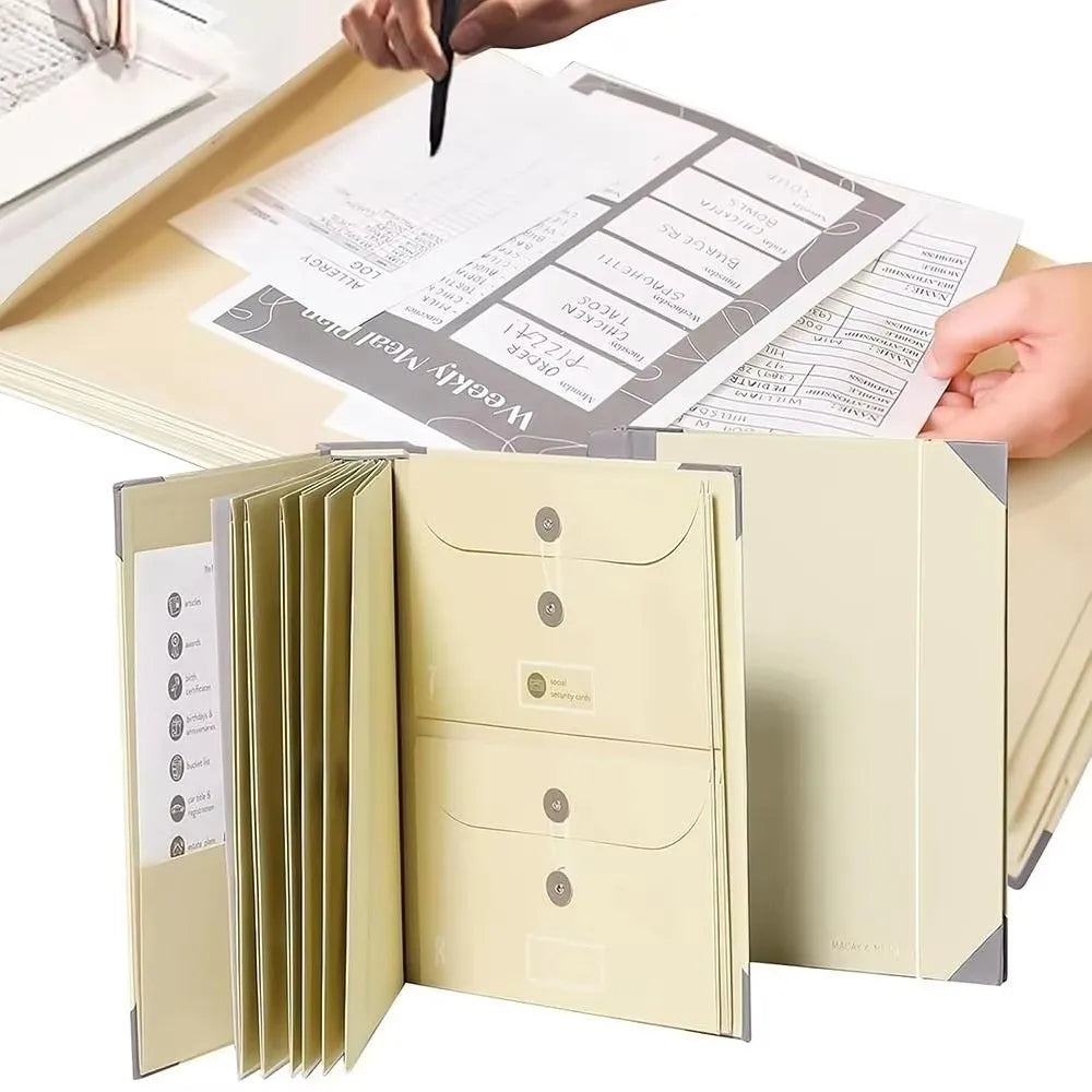 Portable In Case I Go Missing Binder Large Capacity File Storage Tools Manila Pocket Folder Multiple Pockets