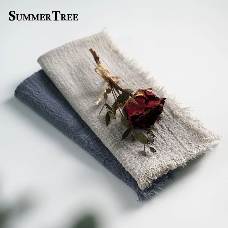 Napkin 41x41cm Cotton Cloth Gauze Retro Burr Rustic Kitchen Towel Dining Place Mat Wedding Party Dinner Mariage Table Decoration