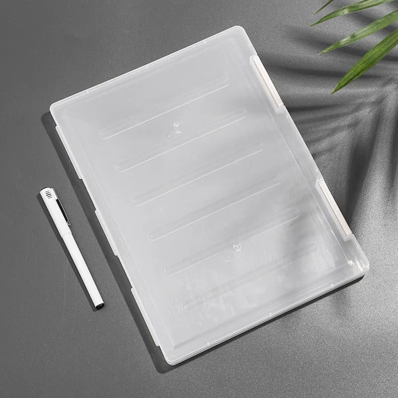 Transparent Thicken A4 File Box Plastic Office Document Sorting Storage Box Buckle Design Book File Archive Seal Boxes Organizer
