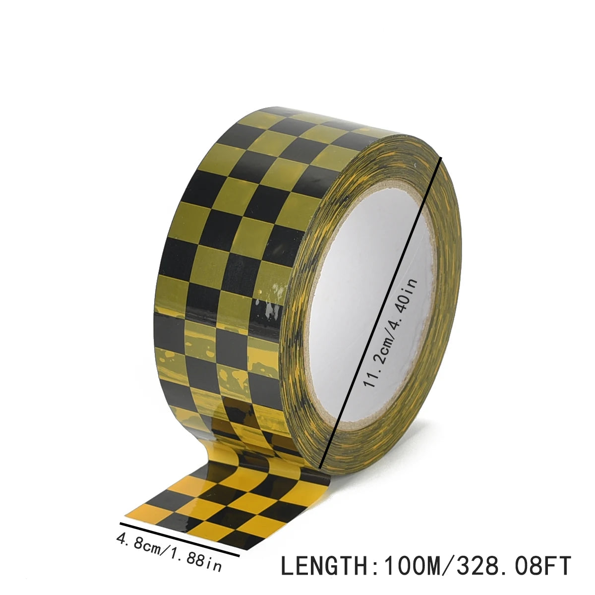 1/Roll 48mm*100m Black White Yellow Blue Colored Checkerboard Grid Bopp Adhesive Tape For DIY Sticker Goods Package Accessories