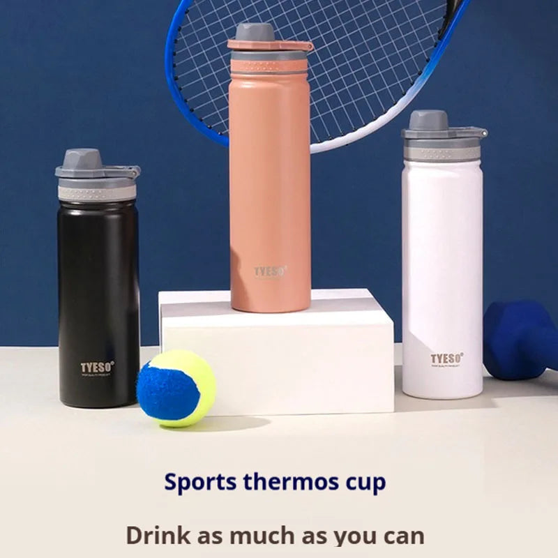 TYESO 600/750ML Thermos Bottle Stainless Steel Vacuum Flask Travel Cup Insulated Water Bottle Sport Thermal Mug Hot & Cold Mug