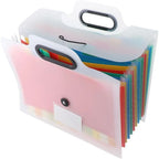 1 Piece 13 Flap Pocket Pants Expandable Folder With Handle, A4 Size Black And White Portable Accordion Folder