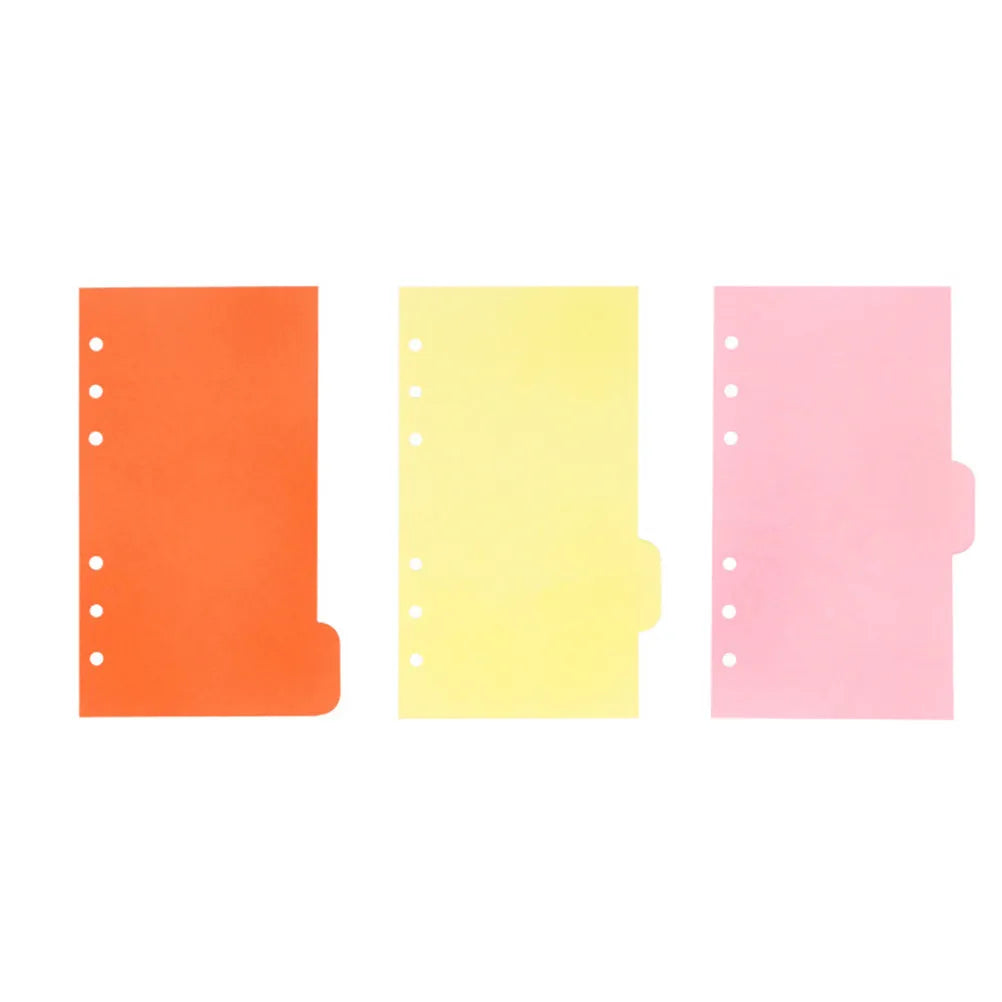 25Pcs Colored A6 Refill Paper Divider Sets for Spiral Notebooks Tab Cards Index Sheets Heavy Wear Resistant for Office School