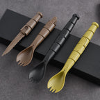 Mini EDC Tactical Tableware, Multi-functional Tools, Forks, Spoons, Knives, Combination, For Camping, Hiking, Outdoor, Halloween