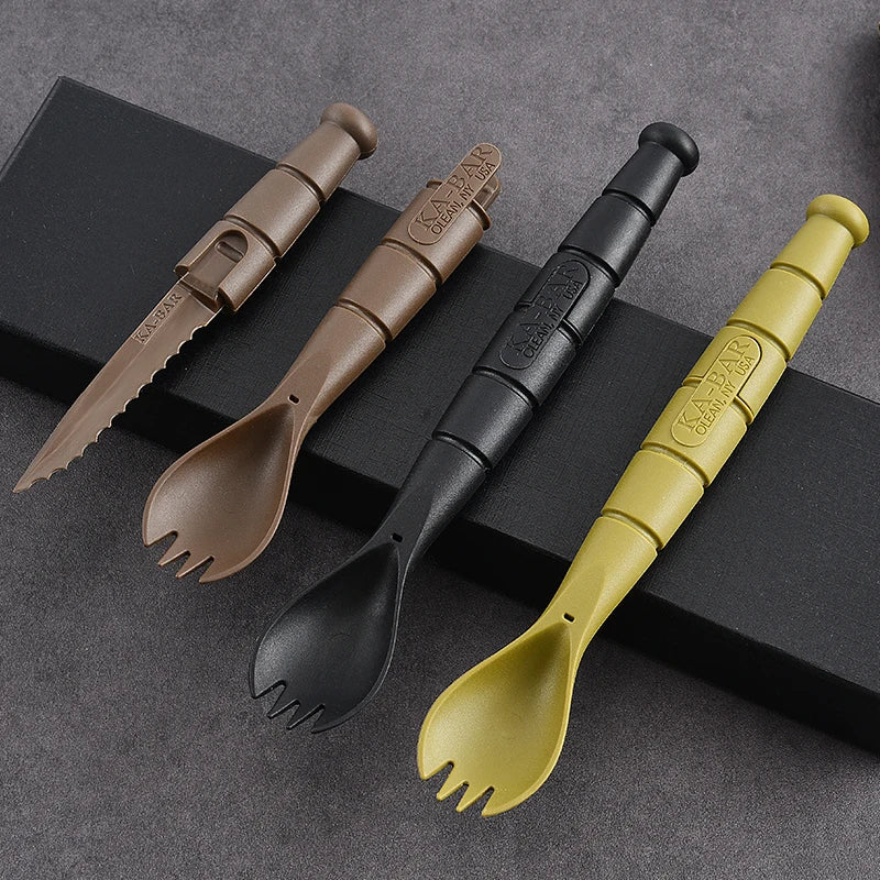 Mini EDC Tactical Tableware, Multi-functional Tools, Forks, Spoons, Knives, Combination, For Camping, Hiking, Outdoor, Halloween