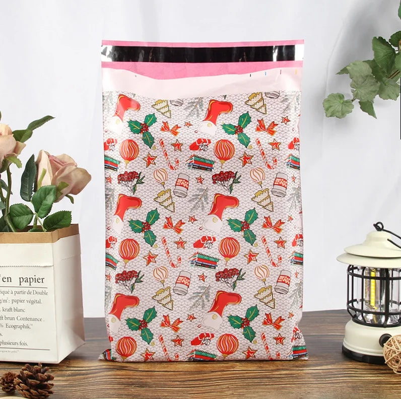 100PCS 9.8x13in Poly Mailer Adhesive Envelope Bag DIY Women Girl's Gifts Wedding Anniversary Plastic Mailing Packaging Pouches