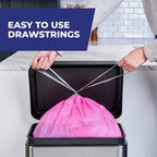 Ultra‑Strong Pink 13 Gallon Tall Kitchen Garbage Bags, Fabuloso Watermelon Fragrance, Heavy‑Duty Scented Trash Bags for Home Kitchen Use, 20 Bags