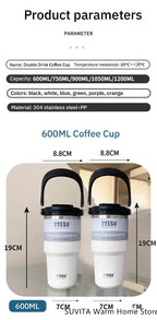 Tyeso Tumbler Coffee Cup Stainless Steel Vacuum Thermal Insulated Mug Large Capacity Double Drink Car Water Bottle Travel Mug