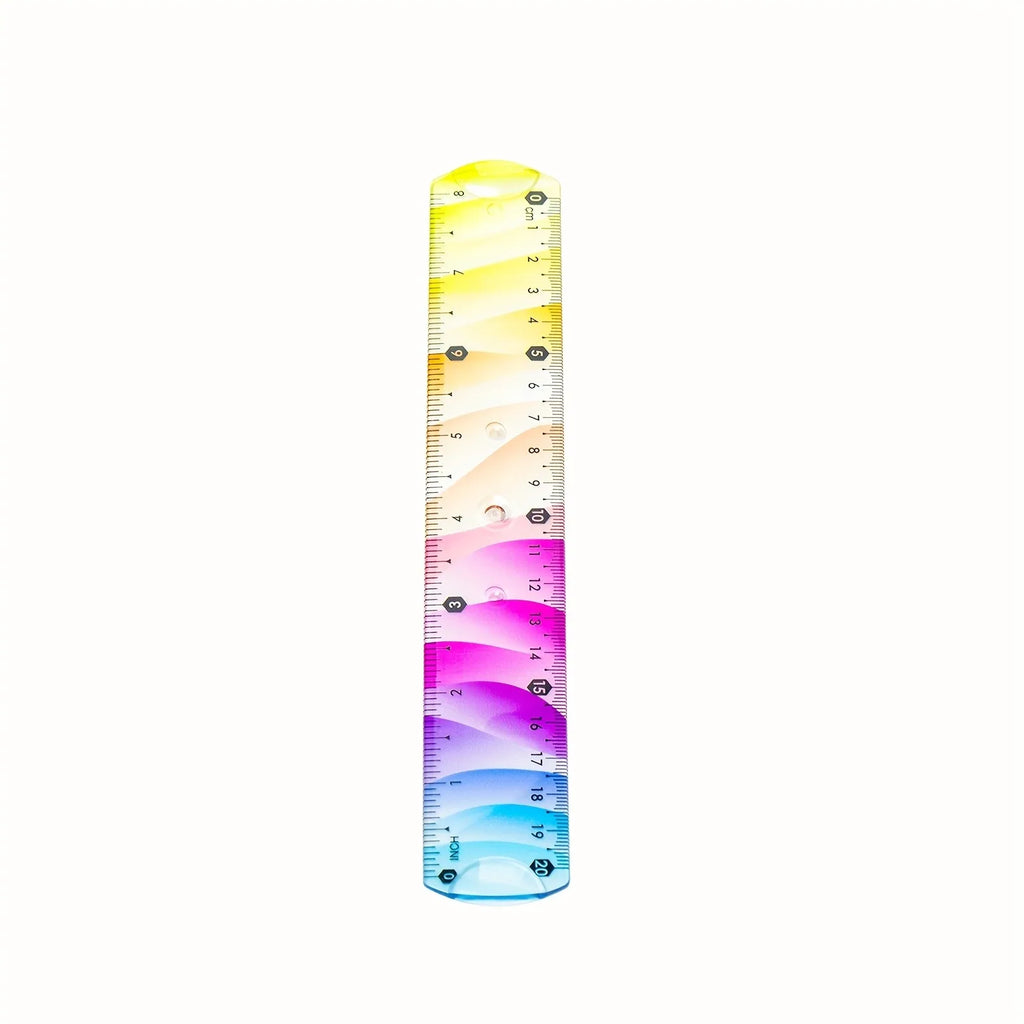 1pcs Rainbow Gradient Flexible Ruler, Unbreakable Soft Straight Ruler for Students, Artists, Home Office Daily Measuring Tools