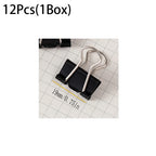 12Pcs/1BOX Binder Clip Clamps Long Tail Combination Folder Bookmark Paper Ticket Clips Effortless School Office Supplies