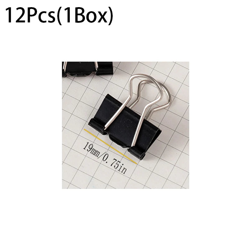 12Pcs/1BOX Binder Clip Clamps Long Tail Combination Folder Bookmark Paper Ticket Clips Effortless School Office Supplies