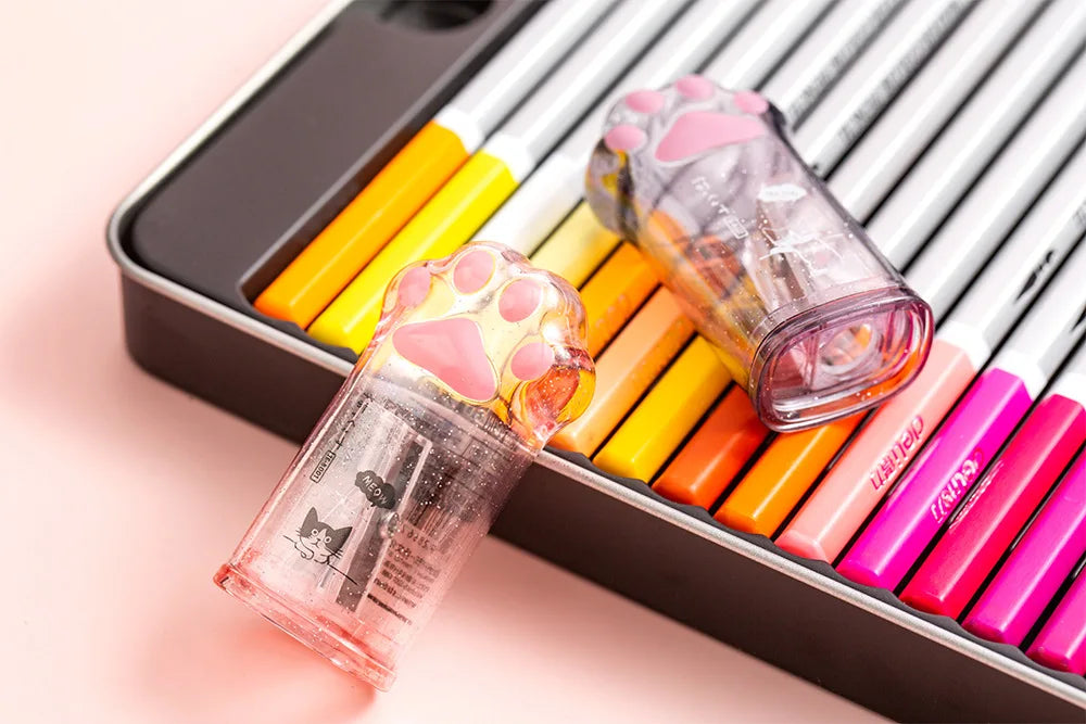 Kawaii Cat Paw Pencil Sharpener Cute Portable Kids School Stationery Gift