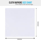 12pcs  100% COTTON RESTAURANT DINNER CLOTH LINEN WHITE 50x50cm PREMIUM HOTEL NAPKINS