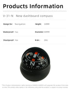 KANPAS Compass for Car/Small Dashboard Compass/Compass for Boat/No Leaking Compass/Double Dial/Luminous