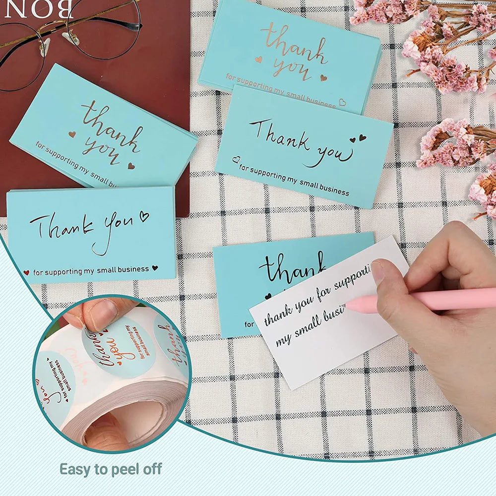 10-50pcs Thank You Cards For Small Business Colorful Laser Paper Thank You For Your Order "Beyond Grateful" Cards