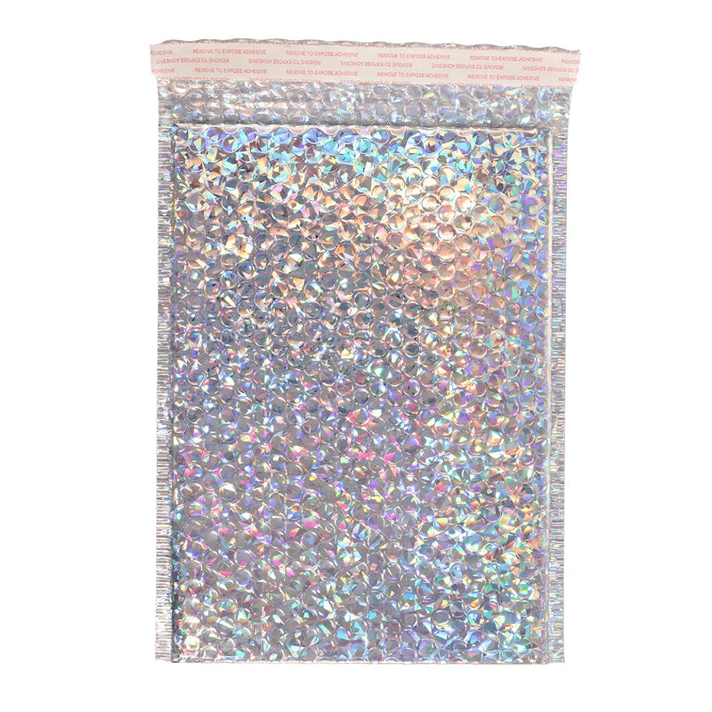 50PCS Aluminized Film Bubble Mailer Gold Mailing Envelope Waterproof Courier Bag Padded Bubble Envelopes Pack Bag for Shipping