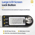 Electronic Digital Display Angle Ruler 360 Degree Woodworking Measuring Angle Instrument Protractor Angle Meter Goniometer