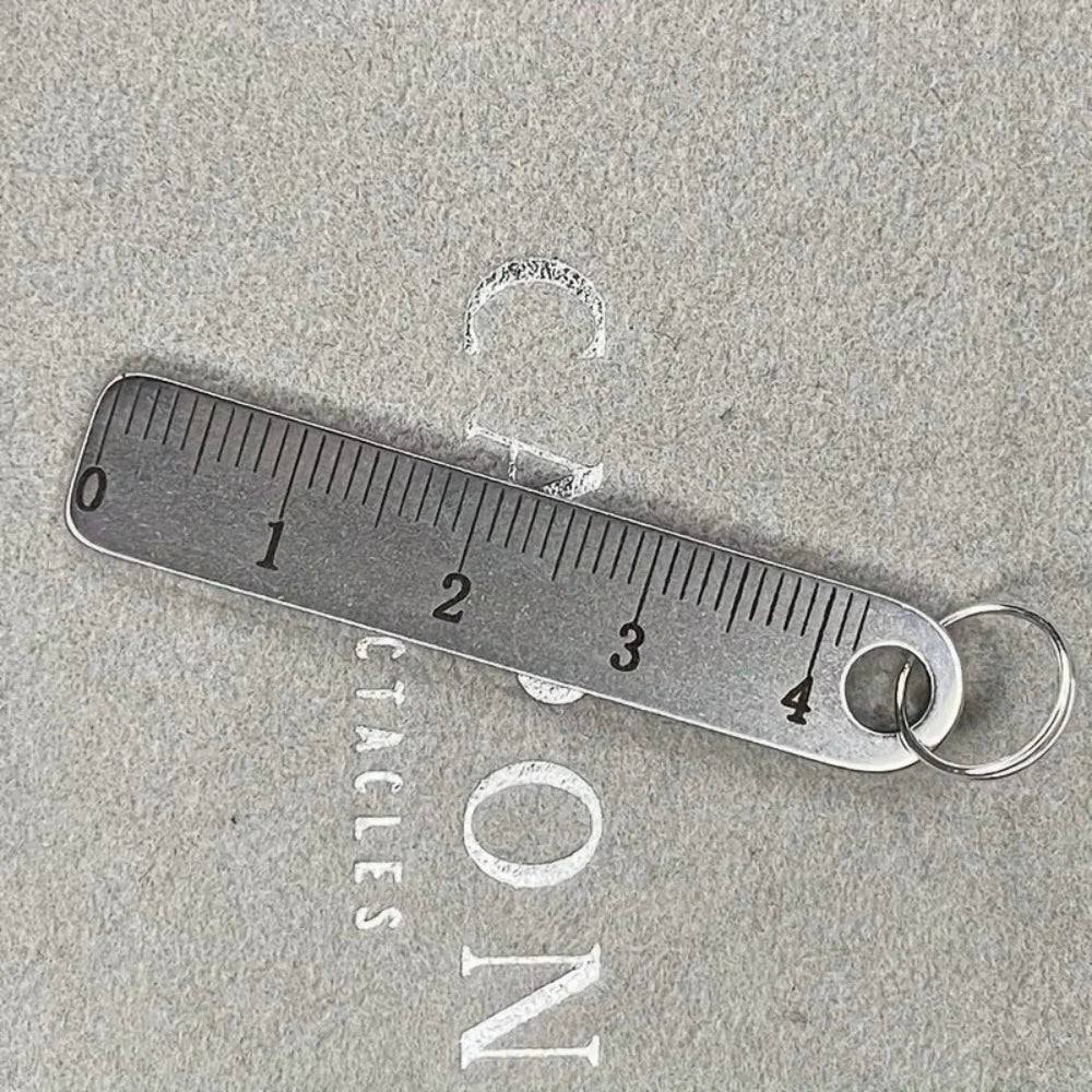 High Quality Portable Stainless Steel Mini Ruler Anti Lost Small Size Metal Ruler Keychain Mini Straight Ruler School Supplies