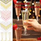 15/25/50pcs 150ml Disposable Champagne Glasses Cocktail Glasses Plastic Tall Glasses Martini Glasses for Weddings Party