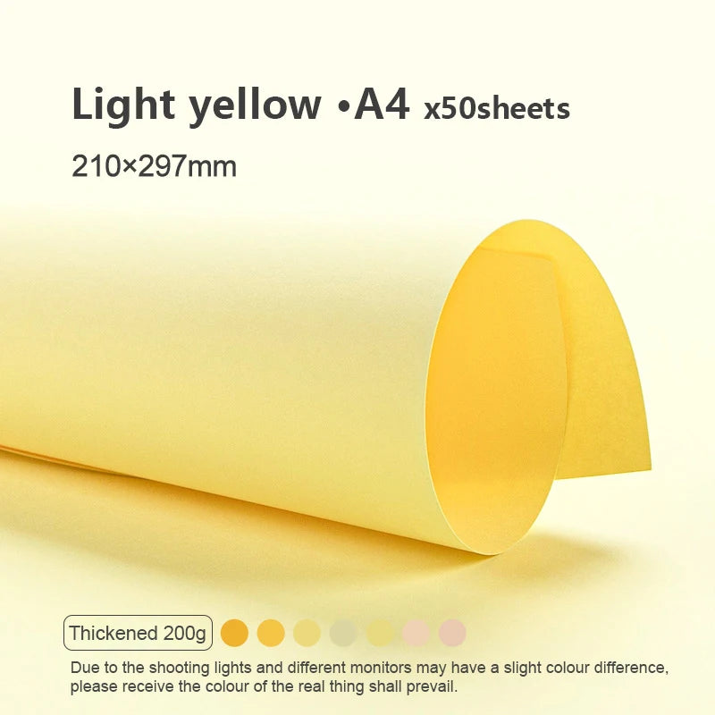 A4 Colored Cardstock 50sheets Thickened Hard Paper 200 gsm Card Stock Colorful Drawing Paper for DIY Art Card Making Scrapbook