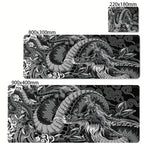 Black and White Dragon Large Mouse Mat Gaming Mousepad Big Rubber Base Mouse Pad Purple Deskpad Eyboard Mats Mousepads 400x900