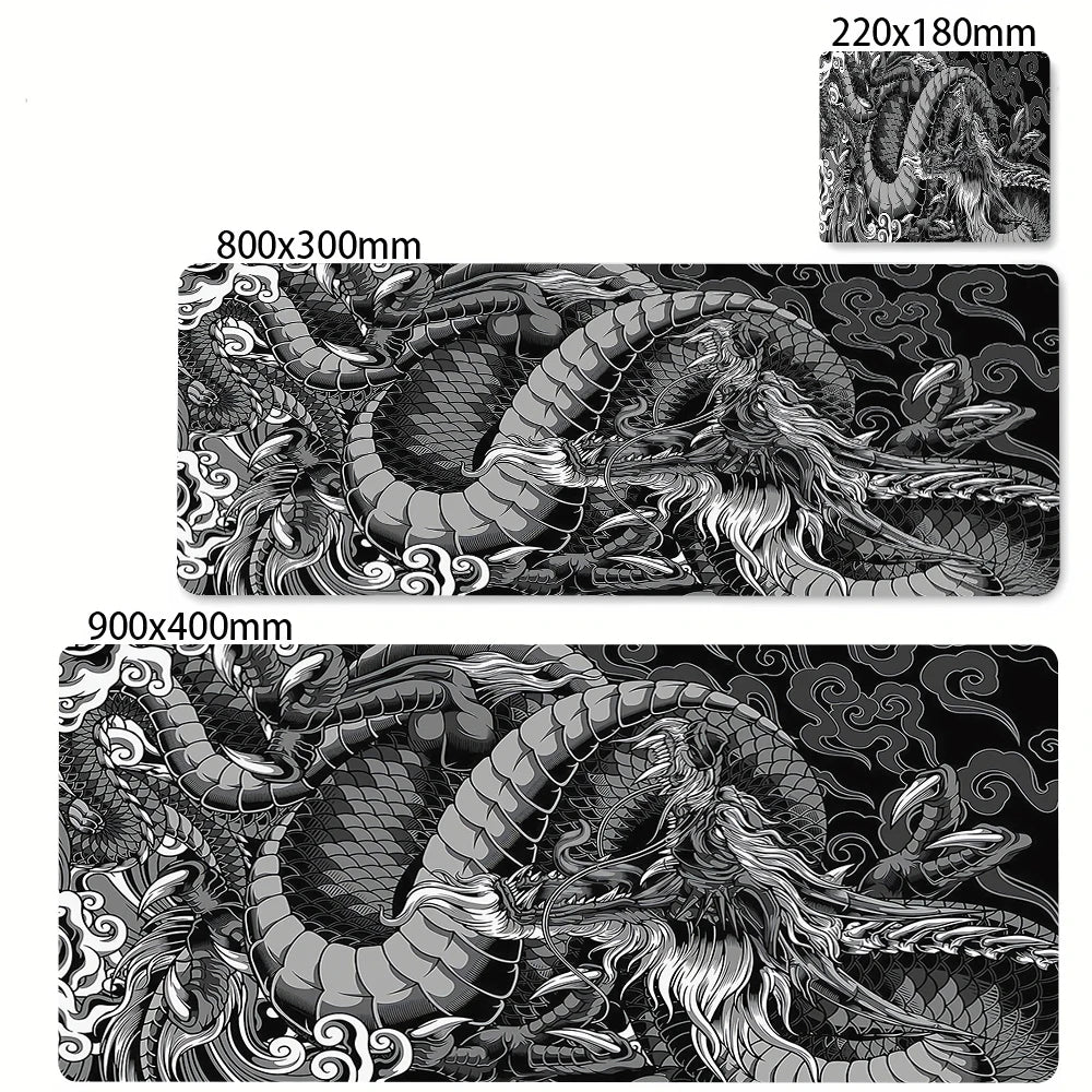 Black and White Dragon Large Mouse Mat Gaming Mousepad Big Rubber Base Mouse Pad Purple Deskpad Eyboard Mats Mousepads 400x900