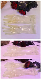 Latex Gloves Ultra Thin Transparent Glossy Shiny Waterproof Stretchy Smooth Intimate Use Couples Lifestyle Daily Hand Supplies