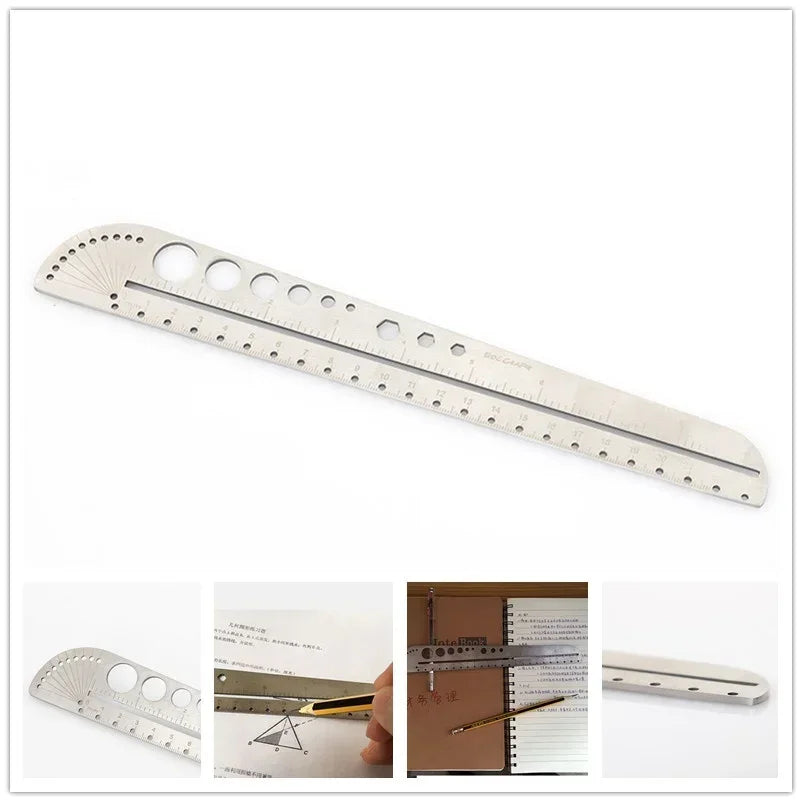 Multifunctional Stainless Steel Angle Ruler Measurement Tool Kawaii School Supplies Art Craft Geometry Drawing Instrument