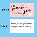 50pcs Pink Double Sided Thank You Cards for Small Business Gift Card Party Decoration Supplies Greeting Cards Package Decoration