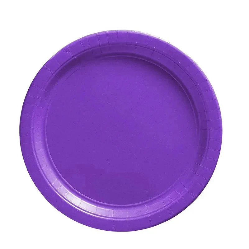 Solid Purple Color Party Decorations Disposable Paper,Cups,Plates,Spoons,Kids Birthday Supplies Baby Shower Decorations